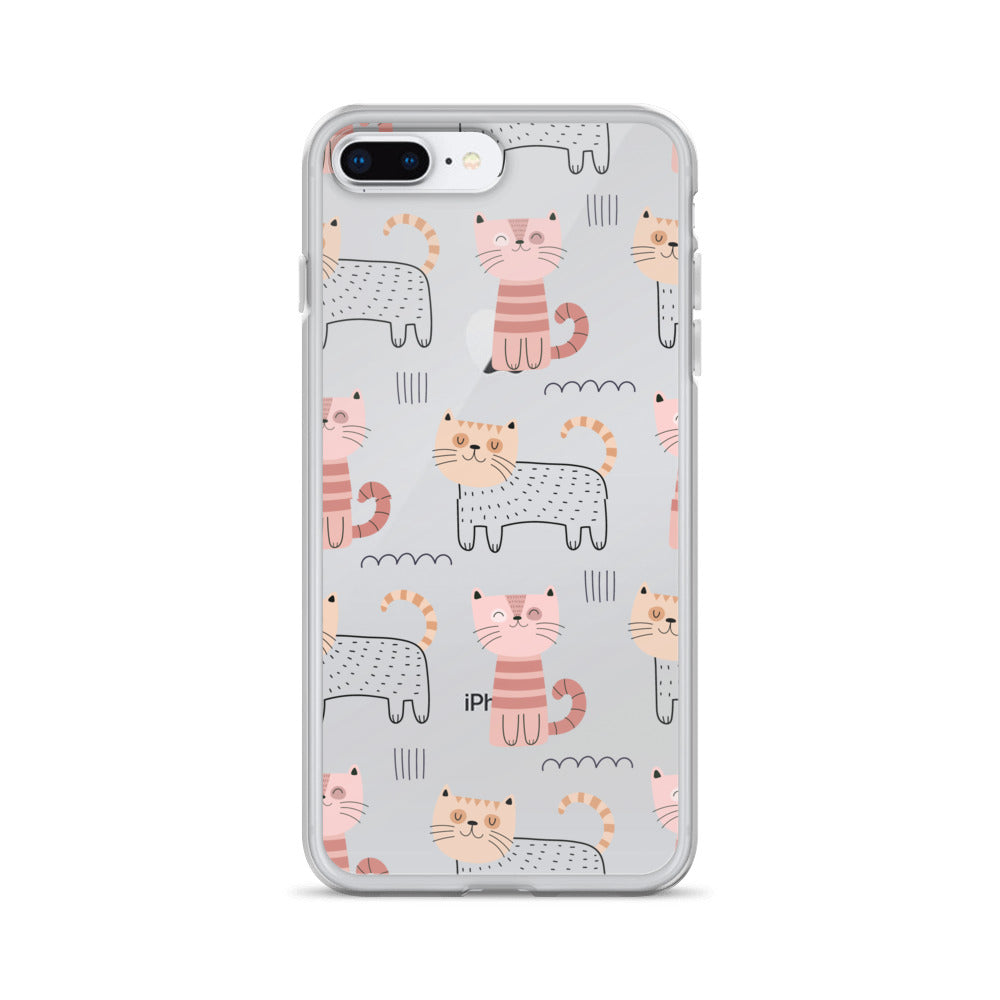 Funny Cats Pattern iPhone Case