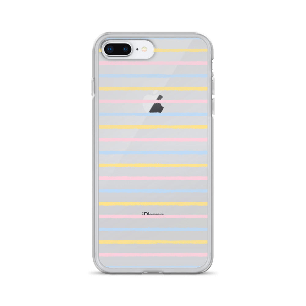 Pastel Minimalist Striped Pattern iPhone Case