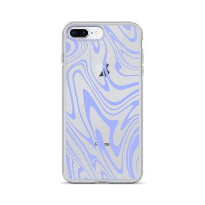 Violet Liquid Swirl Clear iPhone Case