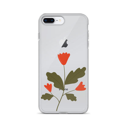 Flower Minimalist Clear iPhone Case