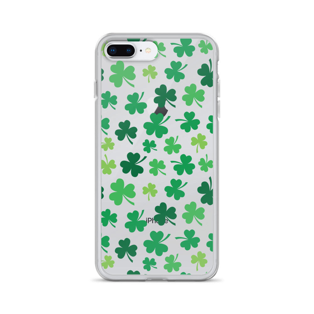 Green Four Leaf Clover Pattern iPhone Case