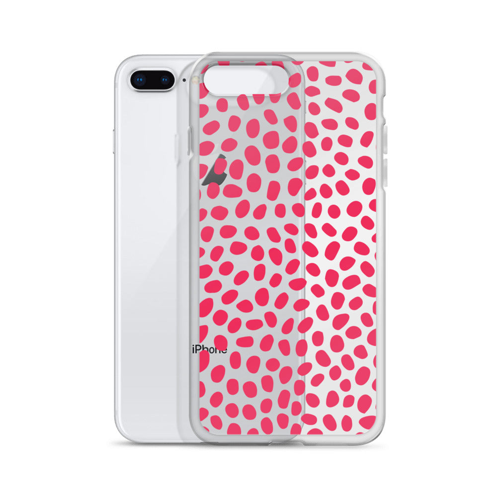 Pink Abstract Dots iPhone Case