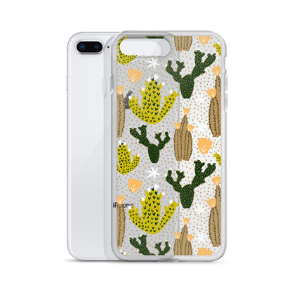 Green Cactus Clear iPhone Case