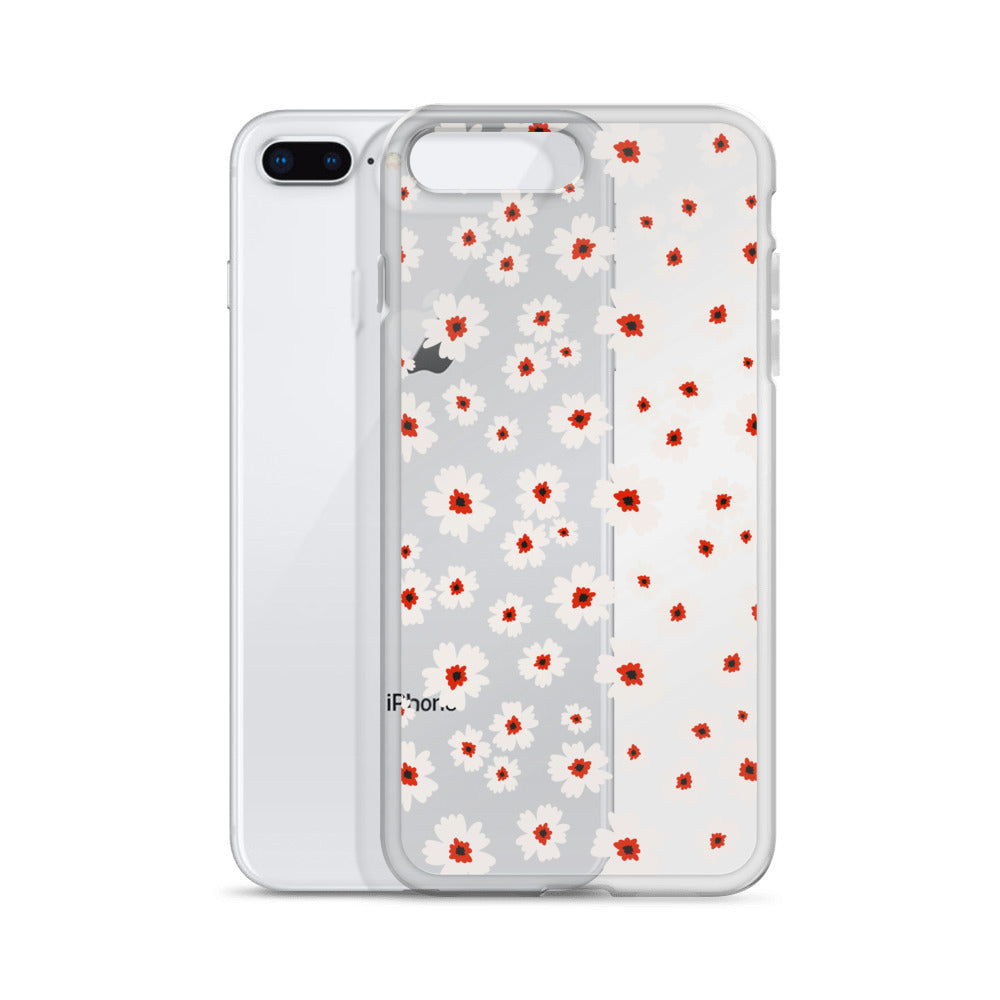 White Flowers iPhone Clear Case