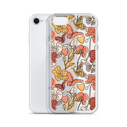 Butterflies Jungle Clear iPhone Case