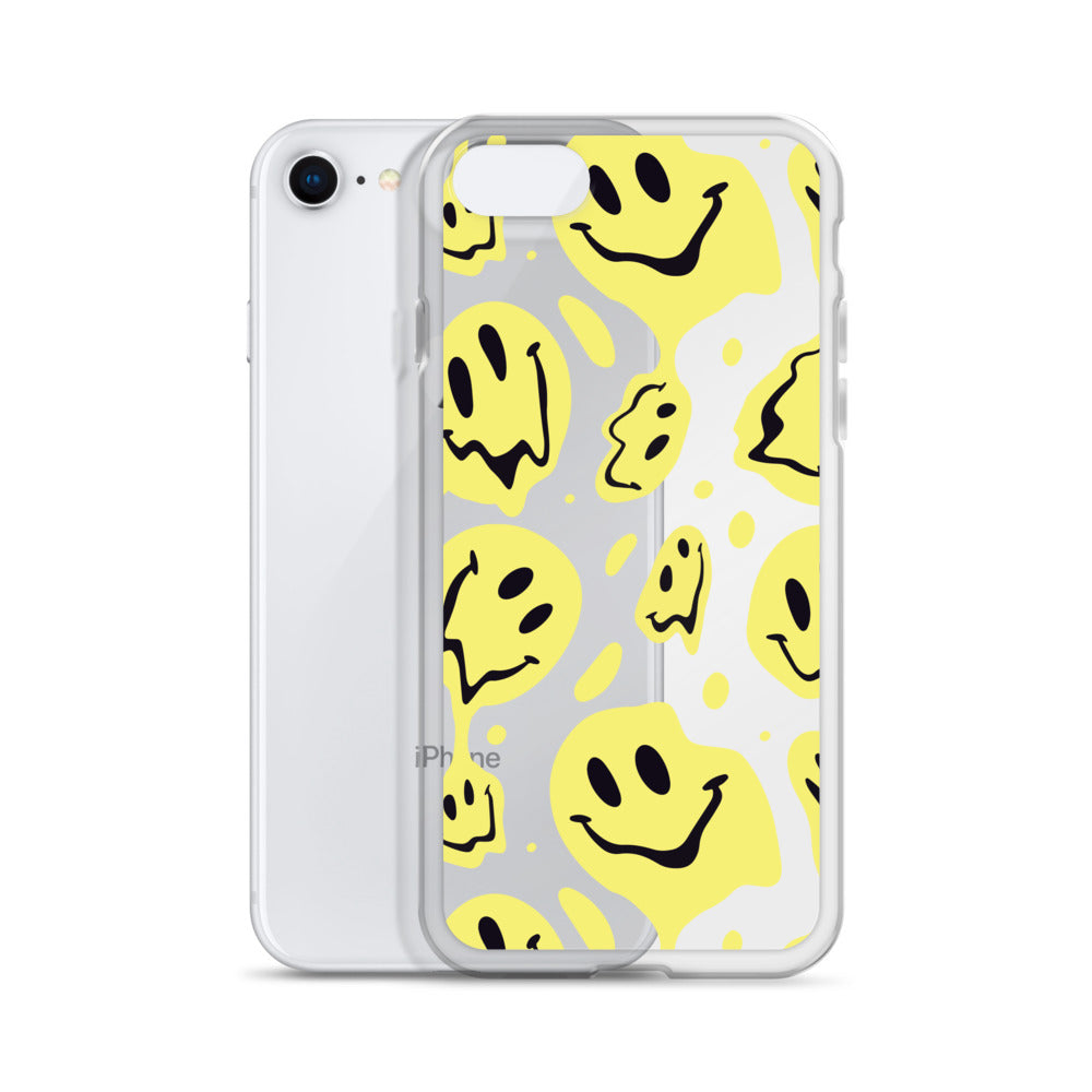 Distorted Yellow Smiling Faces iPhone Case