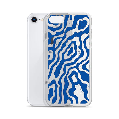 Blue Abstract Liquid Pattern iPhone Case