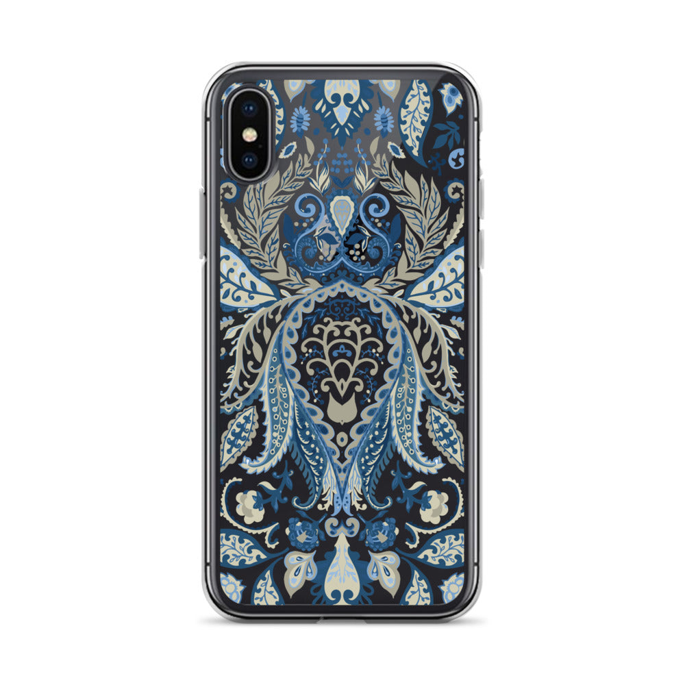 Blue Floral Ornaments iPhone Case