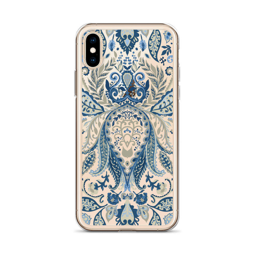 Blue Floral Ornaments iPhone Case