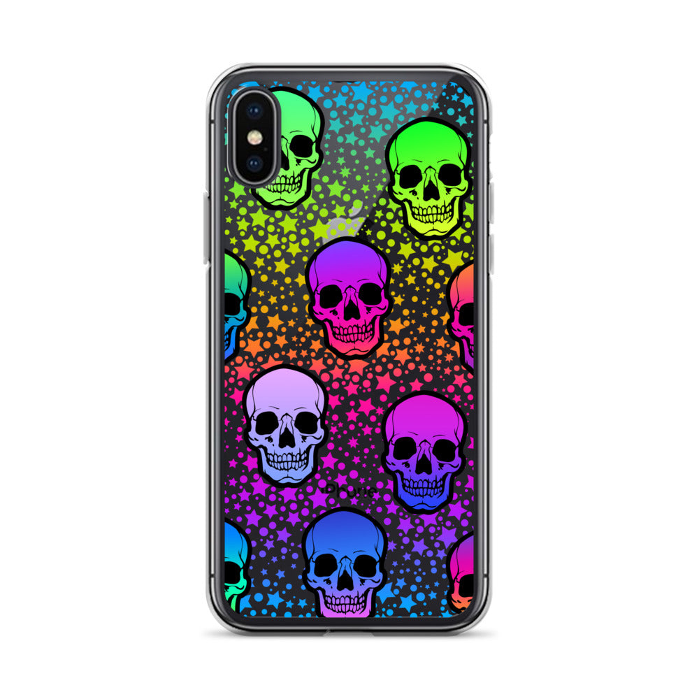 Neon Psychodelic Skull iPhone Case - HypeSheriff