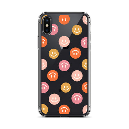 Smiling Faces Pattern iPhone Clear Case - HypeSheriff