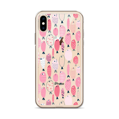 Cute Tiny Pink Fish Pattern iPhone Case