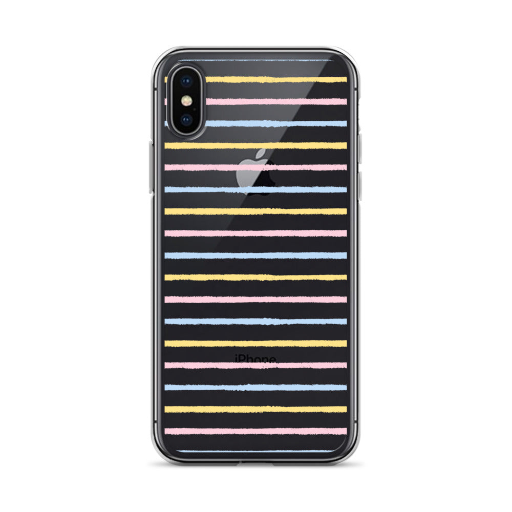 Pastel Minimalist Striped Pattern iPhone Case