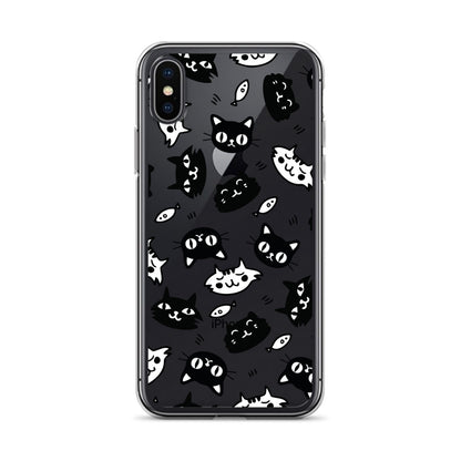 Black&White Cats Pattern iPhone Case