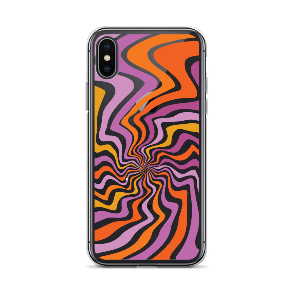 Colorful Retro Abstract Clear iPhone Case