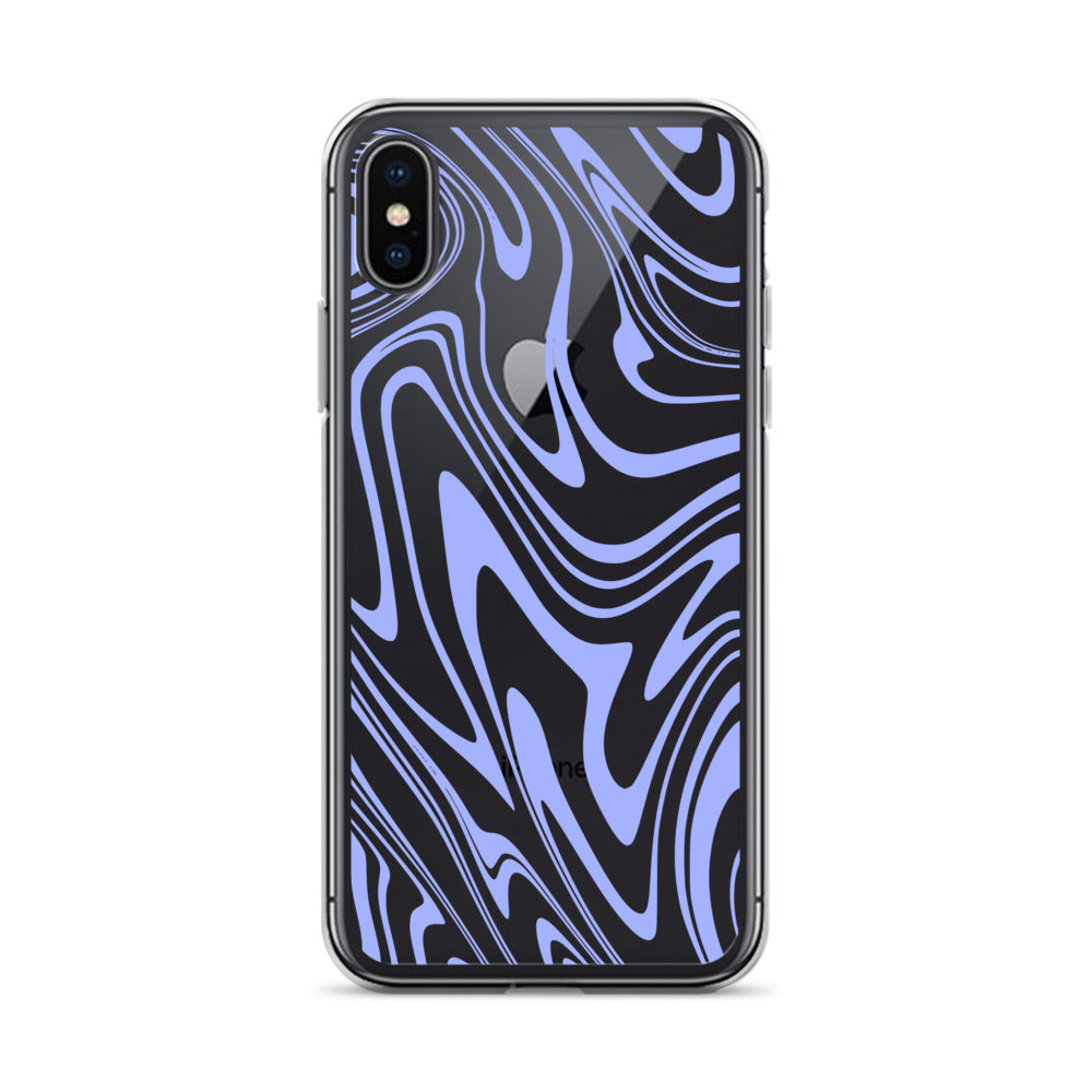 Violet Liquid Swirl Clear iPhone Case