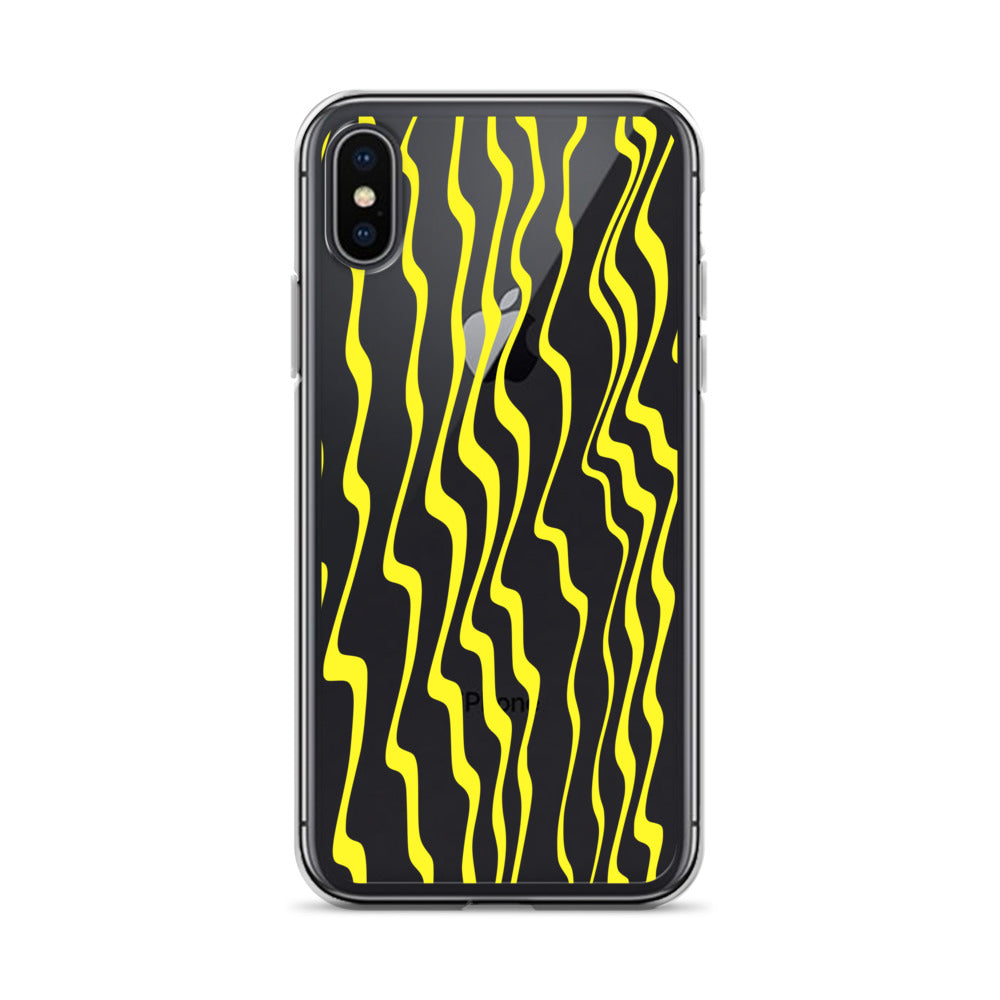 Yellow Melted Striped Pattern iPhone Case