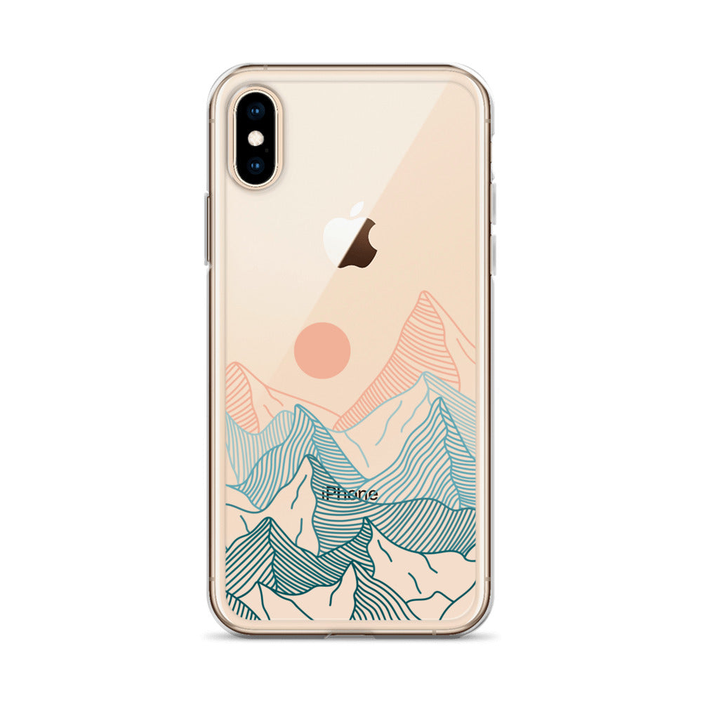 Minimalist Line Art Mountains iPhone Case