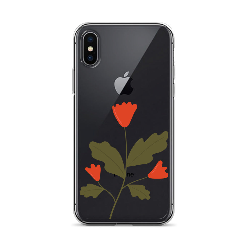 Flower Minimalist Clear iPhone Case