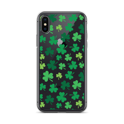 Green Four Leaf Clover Pattern iPhone Case