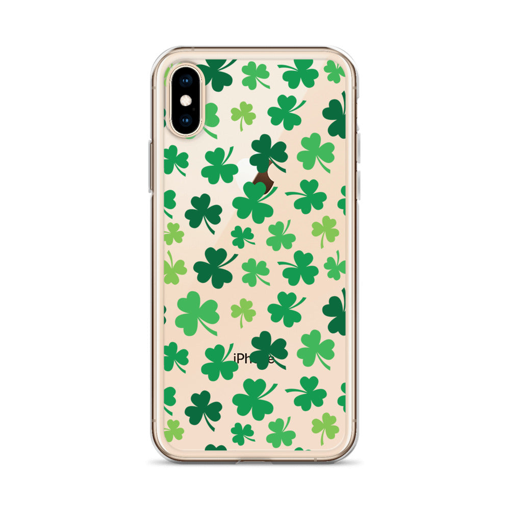 Green Four Leaf Clover Pattern iPhone Case