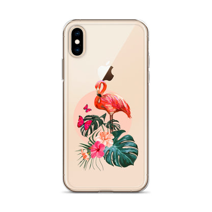 Exotic Pink Flamingo Illustration iPhone Case