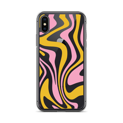 Liquid Pastel Retro Swirl 70s iPhone Case