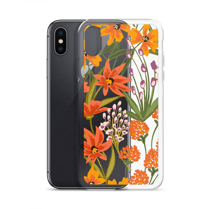 Orange Floral iPhone Case