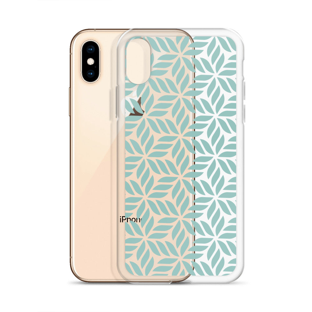 Mint Geometric Floral iPhone Case