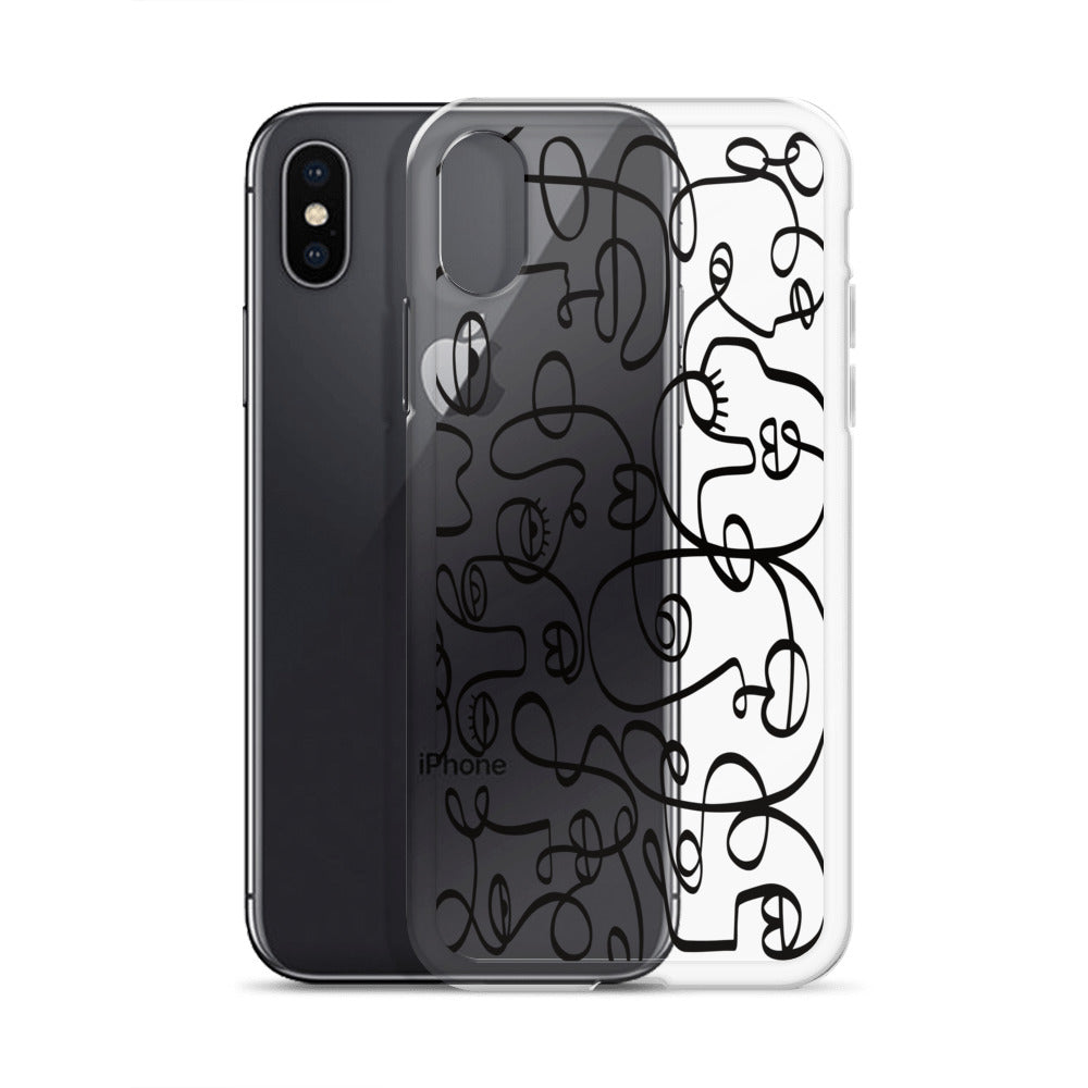 Line Art Faces iPhone Case