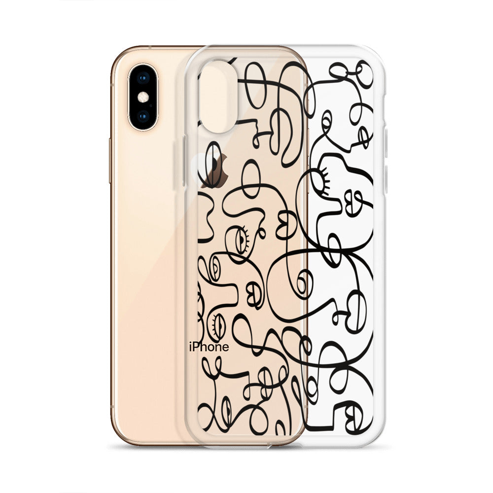 Line Art Faces iPhone Case