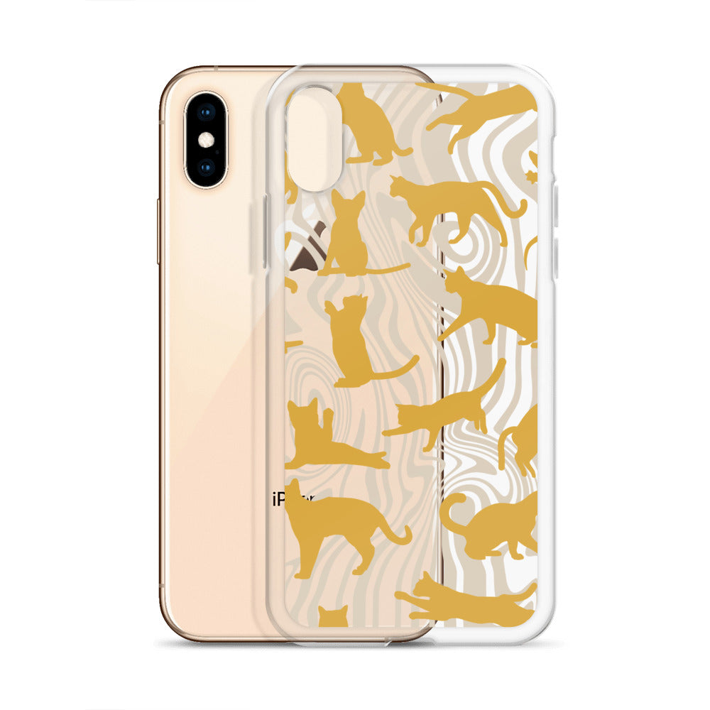 Yellow Cats iPhone Clear Case