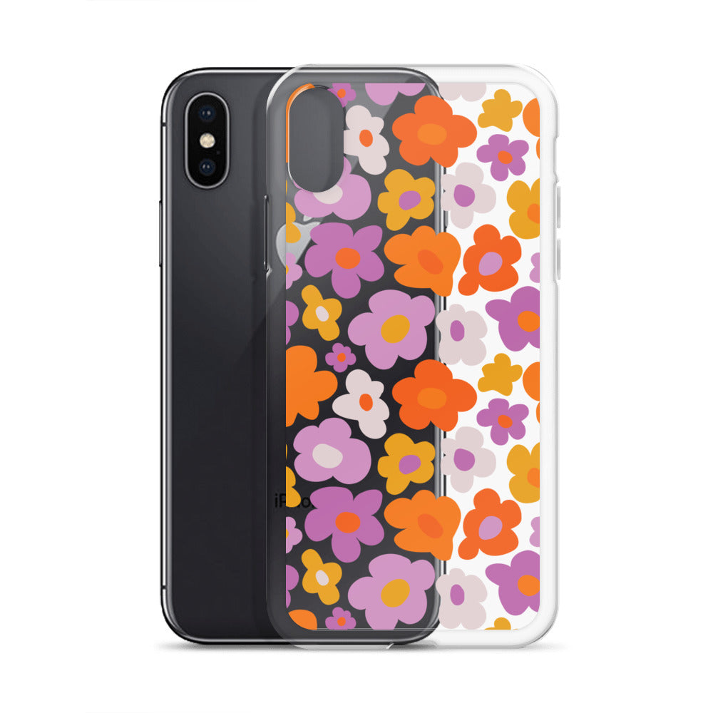 Groovy Floral 70s iPhone Clear Case