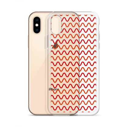 Red Waves iPhone Clear Case - HypeSheriff