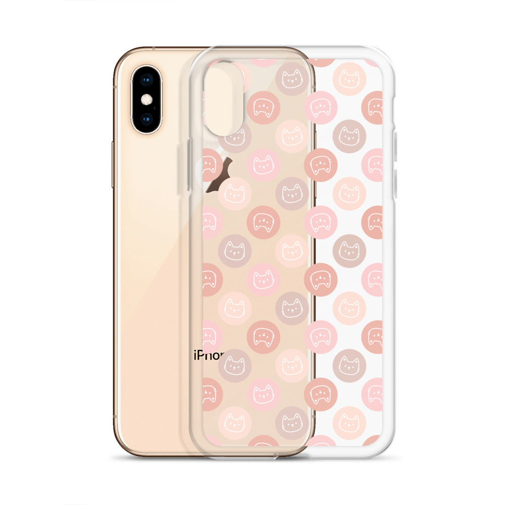 Cute Pastel Cat Pattern iPhone Case