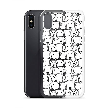 Black&White Dogs Pattern iPhone Case