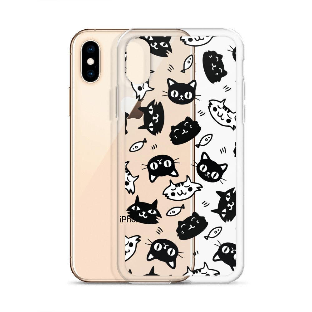 Black&White Cats Pattern iPhone Case