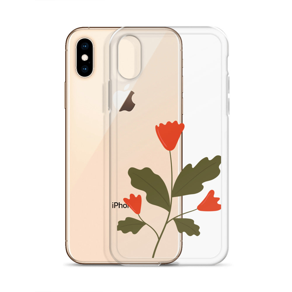 Flower Minimalist Clear iPhone Case