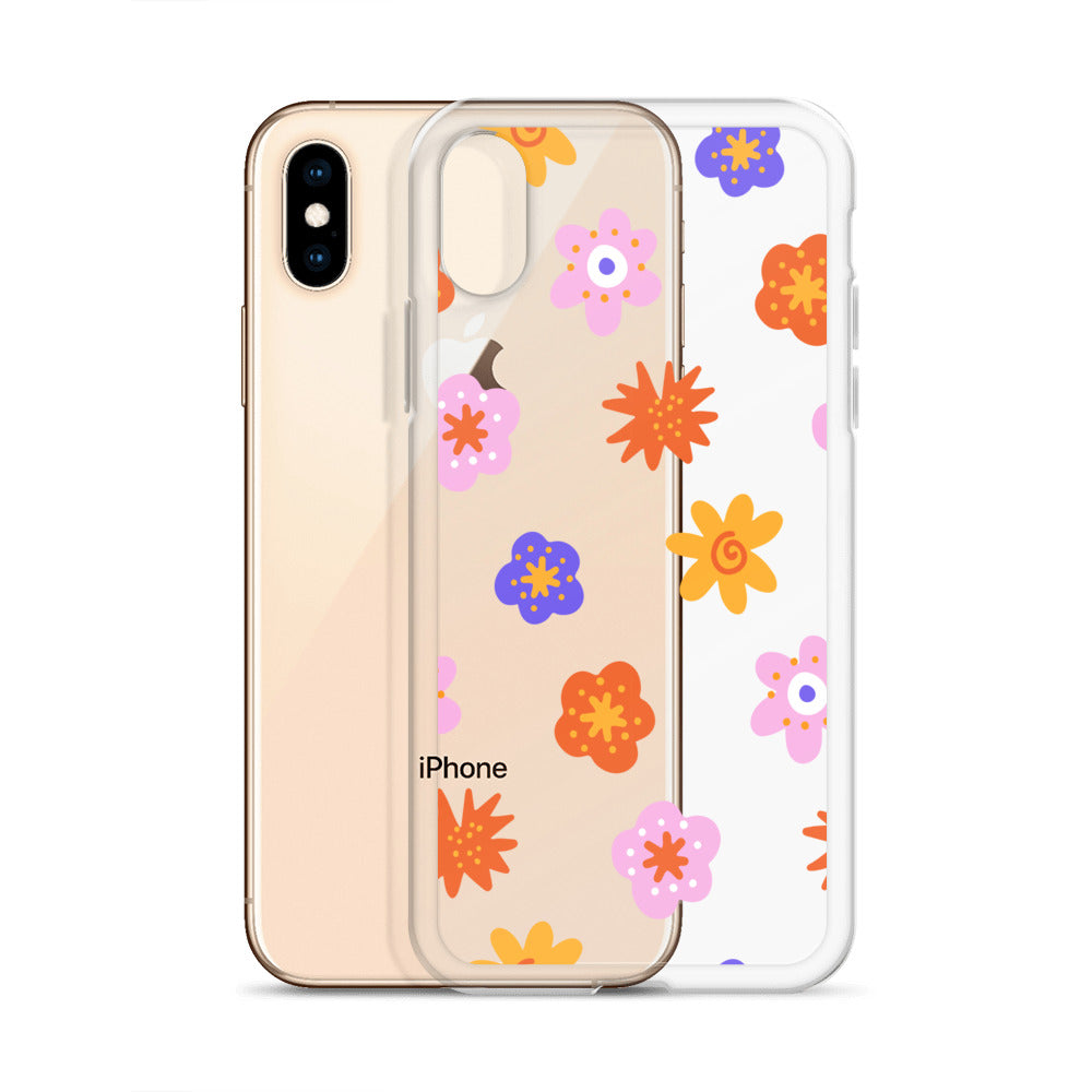 Colorful Retro Flowers 50s iPhone Case