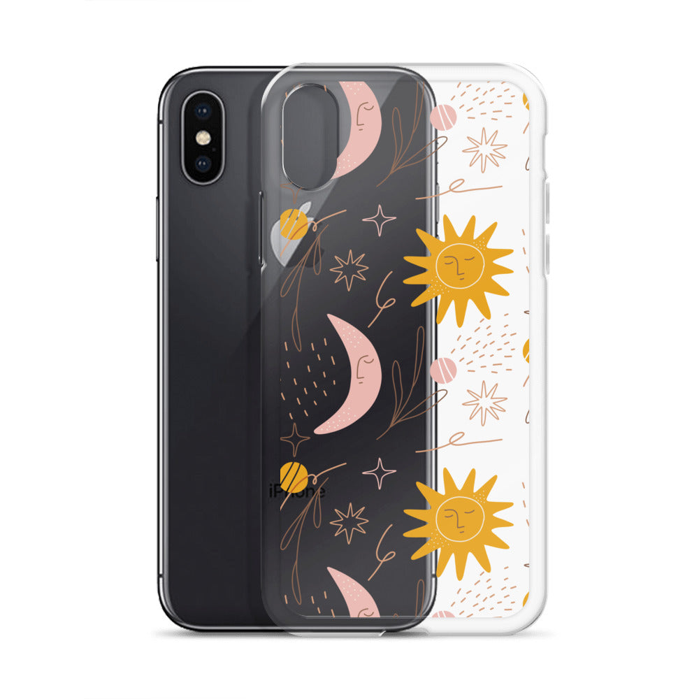 Pastel Boho Cute Moon iPhone Case