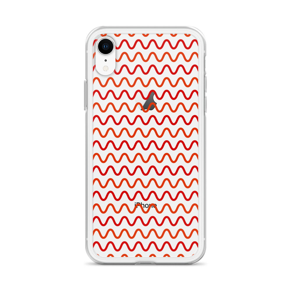 Red Waves iPhone Clear Case - HypeSheriff