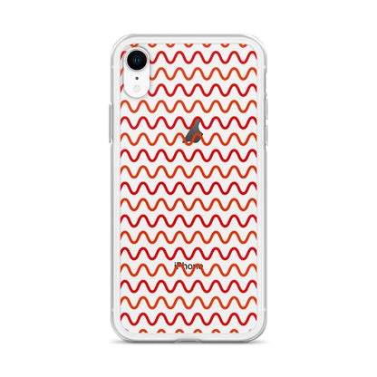 Red Waves iPhone Clear Case - HypeSheriff