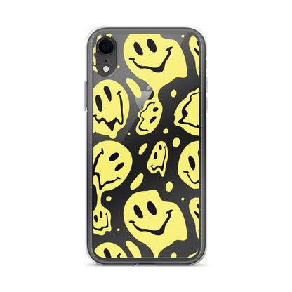 Distorted Yellow Smiling Faces iPhone Case