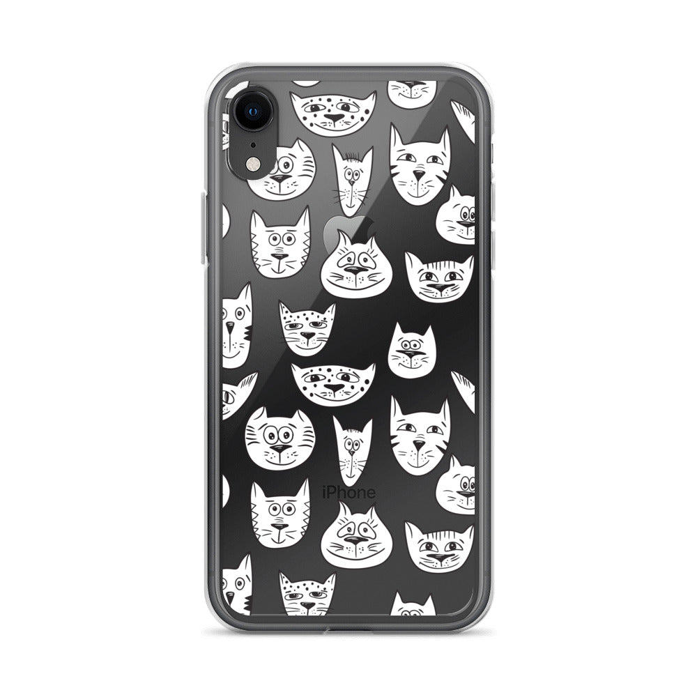 Funny Cartoon Cats Pattern iPhone Case