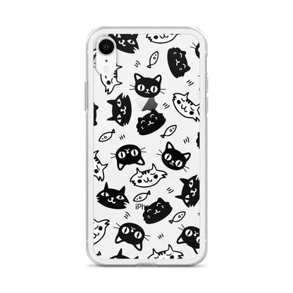 Black&White Cats Pattern iPhone Case