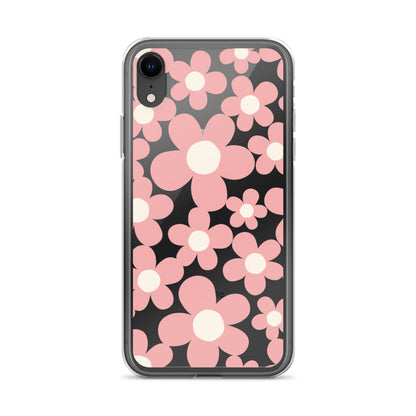Pink Retro Floral Pattern 60s iPhone Case