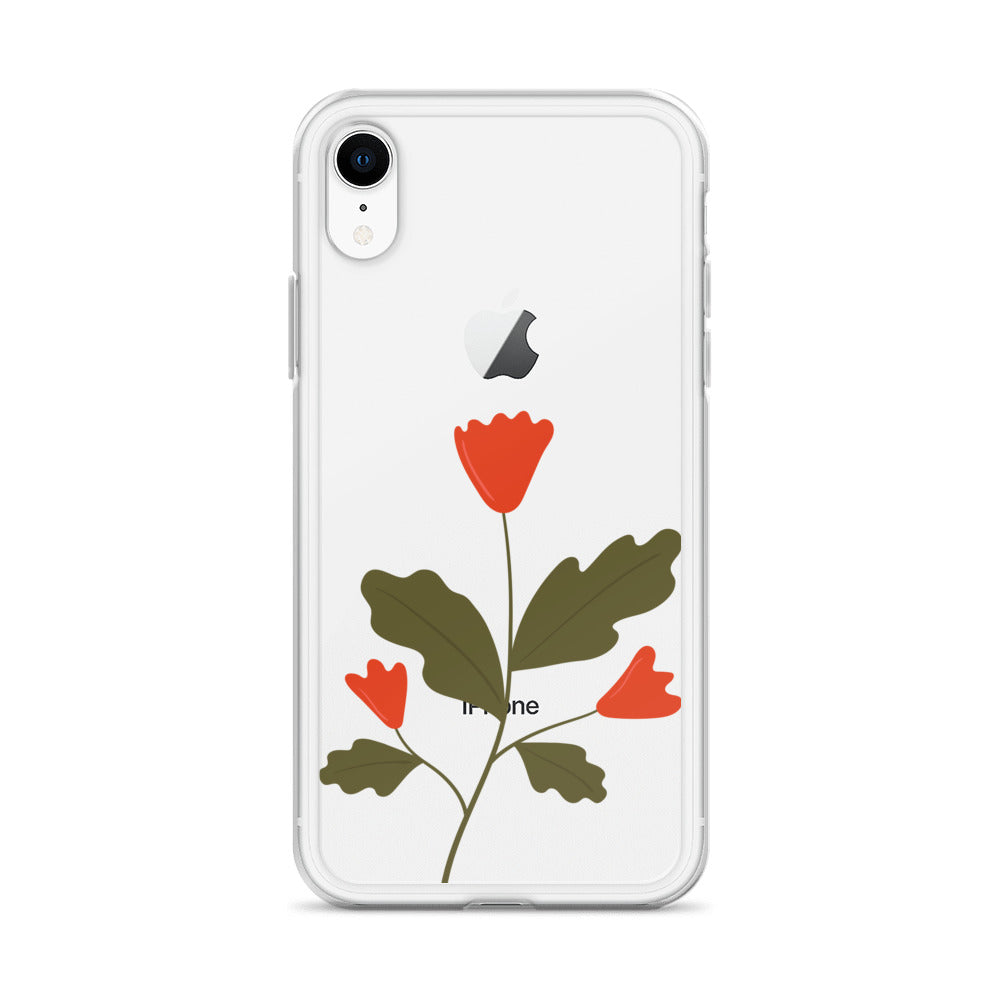 Flower Minimalist Clear iPhone Case