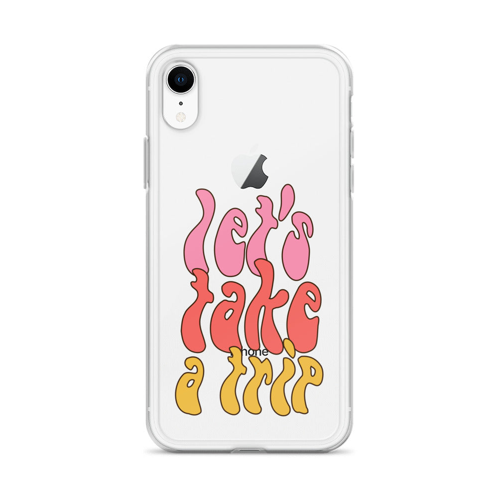 Retro Hippie 70s Trip Clear iPhone Case