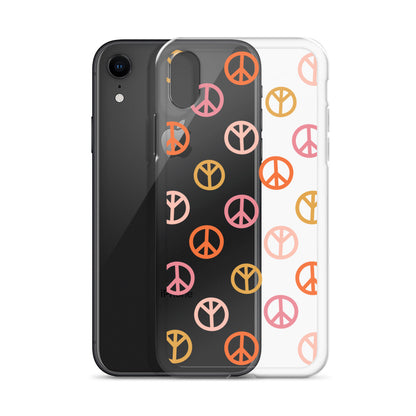 Retro Love&Peace iPhone Clear Case