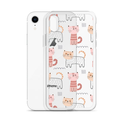 Funny Cats Pattern iPhone Case